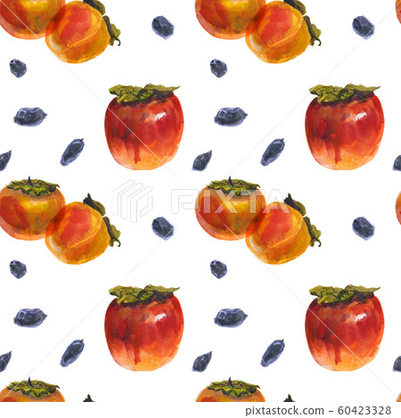 Winter Persimmon Fruits On A White Watercolor Stock Illustration winter-persimmon-fruits-on-a-white-watercolor-stock-illustration