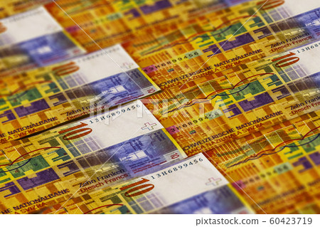 CHF. Swiss francs banknotes background. Money of CHF. Swiss francs banknotes background. Money of 60423719