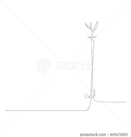Continuous one line drawing standing hanger. Vector stock illustration. Continuous one line drawing standing hanger. Vector stock illustration. 60425005