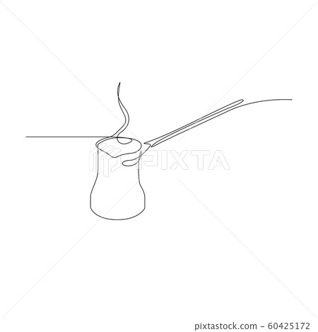 Continuous one line cezve. vector illustration. 60425172