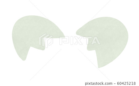 A white egg split in two A white egg split in two 60425218