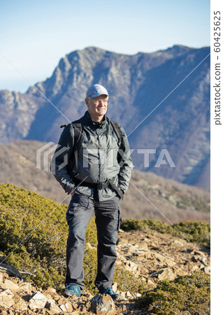 Caucasian tourist man posing in the Spanish 60425625