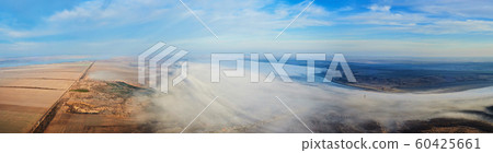 Aerial landscape. Fog above the fields 60425661