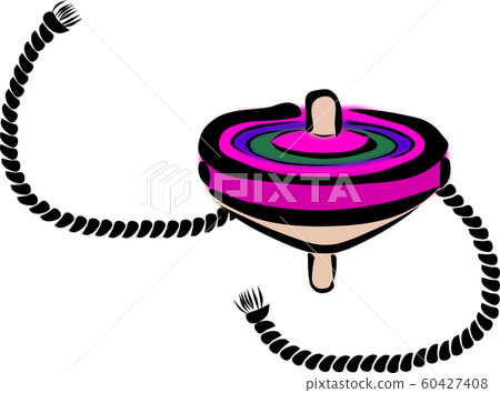 A string for turning colorful spinning tops, which is one of the traditional Japanese toys 60427408