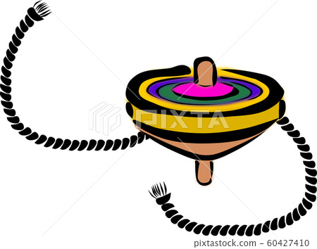 A string for turning colorful spinning tops, which is one of the traditional Japanese toys 60427410