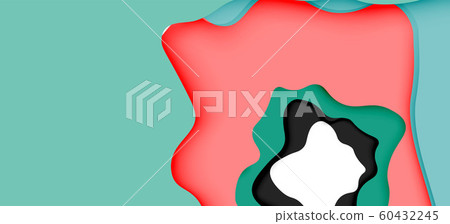 Vector decorative background. Abstract web template with cut out 3d paper abstract waves on light background for decoration design. Vector decorative background. Abstract web template with cut out 3d paper abstract waves on light background for decoration design. 60432245