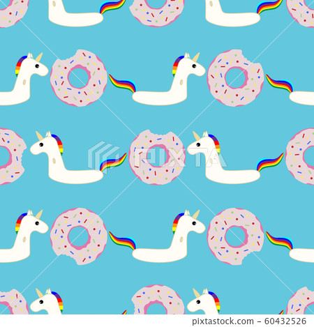 Vector seamless swimming pool floating toy pattern 60432526