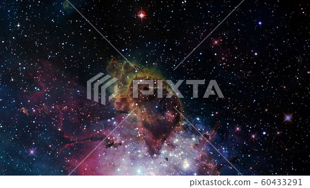 Vivid space nebula - supernova remnant. Elements 60433291