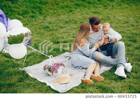 beautiful family in a park 60433725