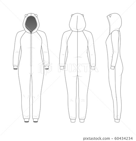 Clothing set of woman one-piece pajamas. 60434234