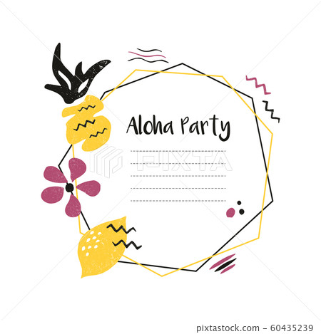 Design, card with tropical fruits for invitation Design, card with tropical fruits for invitation 60435239