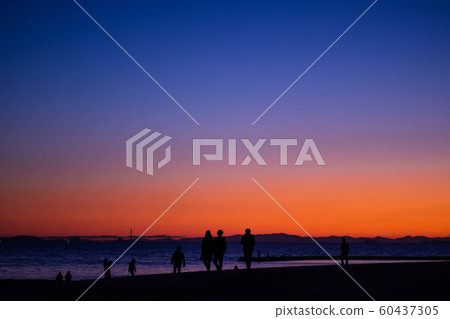 The beach at dusk The beach at dusk 60437305