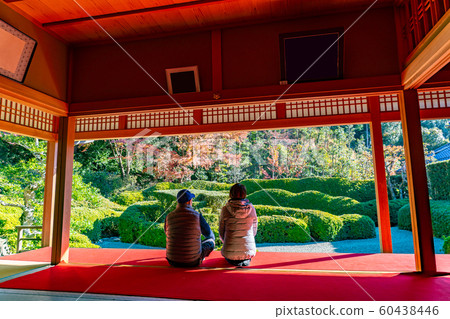 滋賀縣大池寺在秋天的顏色 60438446