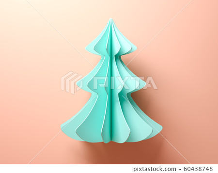 Pink abstract christmas tree on blue background 3d rendering 60438748