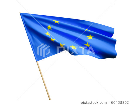 Waving European Union flag on white background 3D illustration 60438802