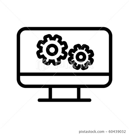 Settings computer icon vector. Isolated contour symbol illustration 60439032