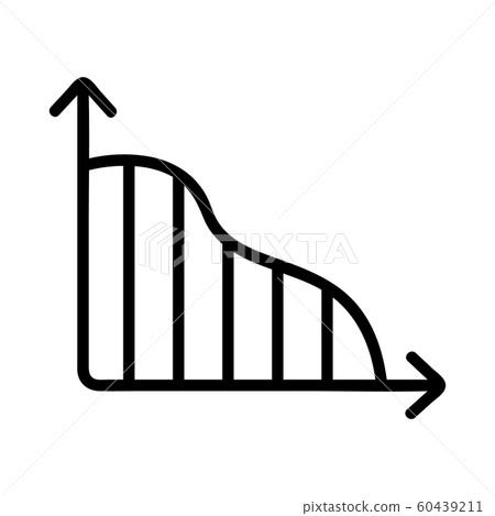 a descending trend icon vector. Isolated contour symbol illustration a descending trend icon vector. Isolated contour symbol illustration 60439211