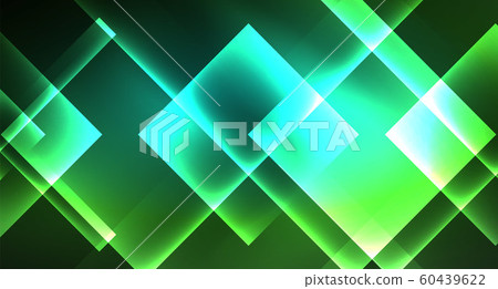 Neon geometric abstract background in hipster style on light background. Space retro design. Color geometric pattern. Square shape abstract background. 60439622