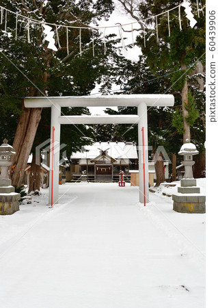 Photographing winter snow scenes in the precincts of the Ohi Shrine in the Ono area of Hokuto City, Hokkaido Photographing winter snow scenes in the precincts of the Ohi Shrine in the Ono area of Hokuto City, Hokkaido 60439906