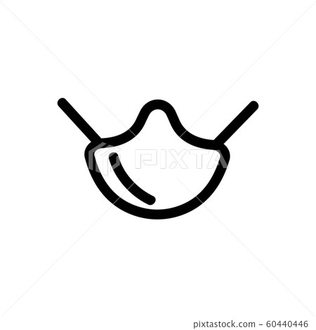 Mask on the face of the icon vector. Isolated contour symbol illustration 60440446