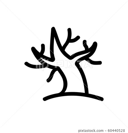 Tree without leaf icon vector. Isolated contour symbol illustration 60440528
