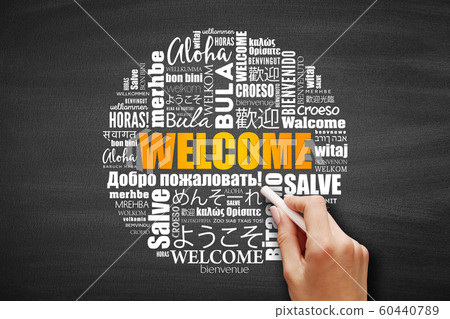 WELCOME word cloud in different languages 60440789