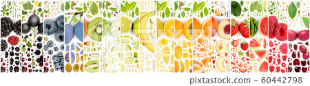 Multicolor Fruit Slice and Leaf Collection Multicolor Fruit Slice and Leaf Collection 60442798