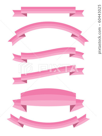 set of pink ribbon banner icon - Stock Illustration [60443025] - PIXTA