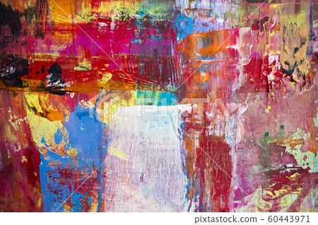 Painting Artistic bright color oil paint texture abstract artwork. Modern futuristic pattern for grunge wallpaper, interior, album, flyer cover, poster, booklet background. Creative graphic design 60443971
