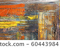 Painting Artistic bright color oil paints texture abstract artwork. Modern futuristic pattern for grunge wallpaper, interior, album, flyer cover, poster, booklet background. Creative graphic design 60443984