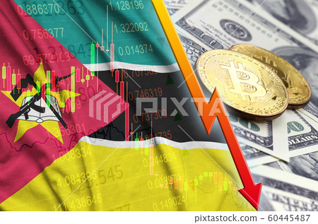 Mozambique flag and cryptocurrency falling trend Mozambique flag and cryptocurrency falling trend 60445487
