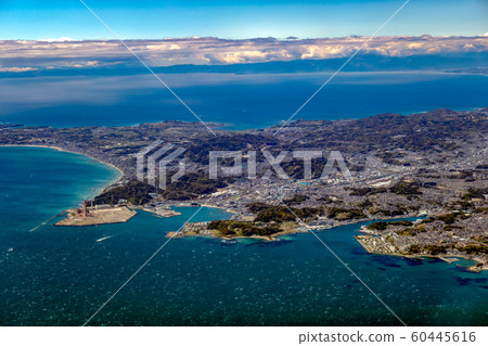 Aerial view Kanagawa Prefecture Yokosuka City Miura Peninsula Kurihama Uraga Channel Yokosuka Port Uraga Kanada Bay Daytime Aerial view Kanagawa Prefecture Yokosuka City Miura Peninsula Kurihama Uraga Channel Yokosuka Port Uraga Kanada Bay Daytime 60445616