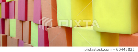 Wall of paralon soft cubes in dry pool, trampoline 60445825