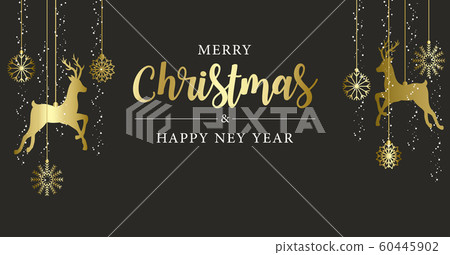 Christmas and New Year horizontal banner - Vector 60445902