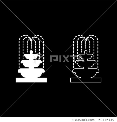 Fountain Tier of Water icon outline set white Fountain Tier of Water icon outline set white 60446539
