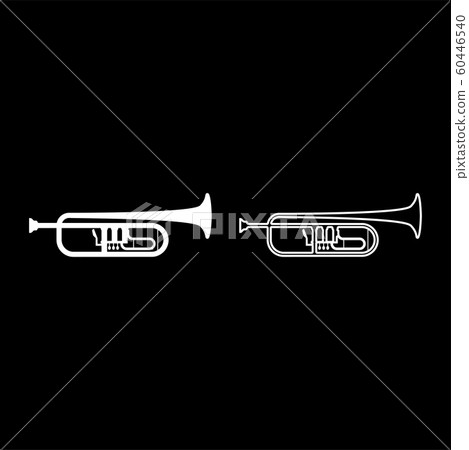 Trumpet Clarion music instrument icon outline set  60446540