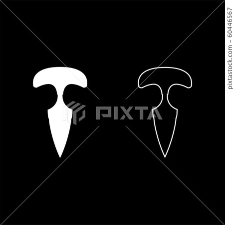 Knuckles knife icon outline set white color Knuckles knife icon outline set white color 60446567