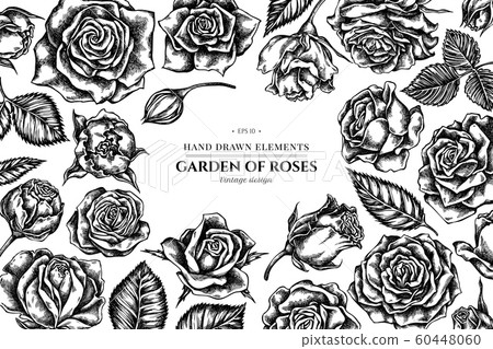Floral design with black and white roses Floral design with black and white roses 60448060