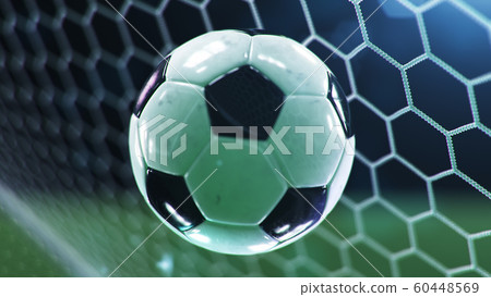 Soccer Ball Flew Into The Goal Soccer Ball Stock Illustration