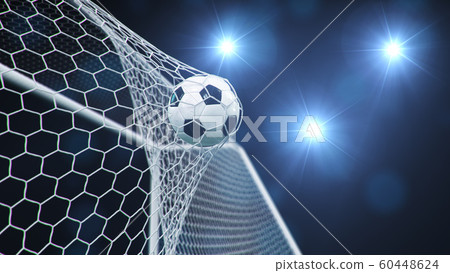 Soccer Ball Flew Into The Goal Soccer Ball Stock Illustration