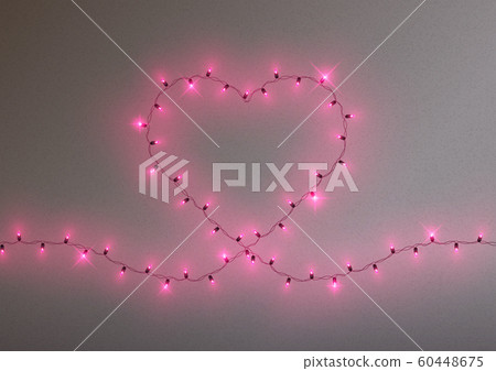 Heart shape led lights shiny garland frame, vector Heart shape led lights shiny garland frame, vector 60448675