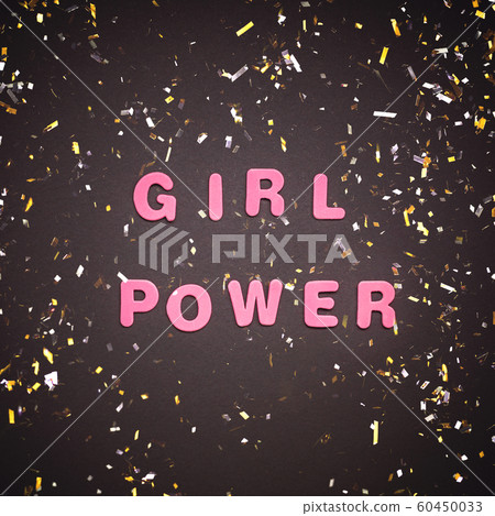 GIRL POWER writing on black background 60450033