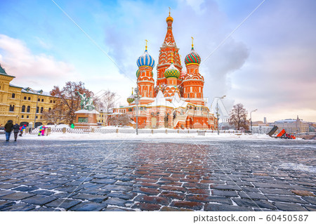 St. Basil's Cathedral in Moscow at winter 60450587