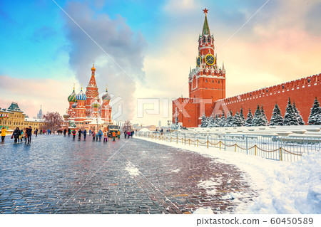 Red square in Moscow at winter 60450589