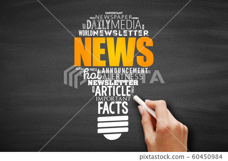NEWS light bulb word cloud collage NEWS light bulb word cloud collage 60450984