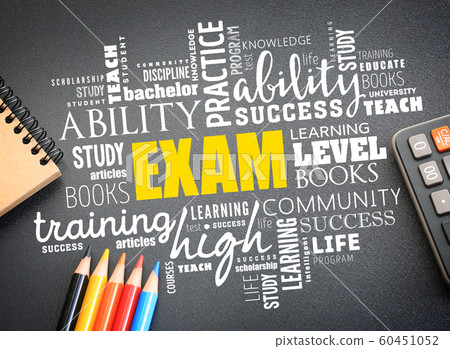 EXAM word cloud collage, education concept EXAM word cloud collage, education concept 60451052