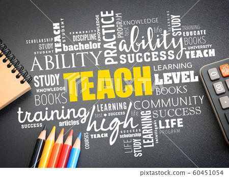 TEACH word cloud collage, education concept 60451054