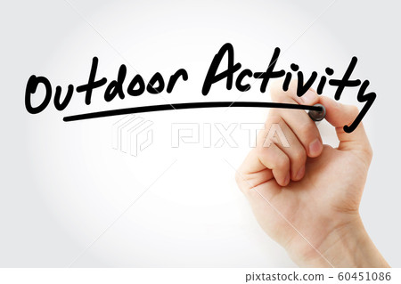 Hand writing Outdoor activity with marker 60451086