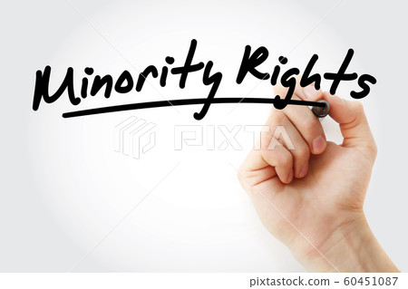 Hand writing Minority rights with marker 60451087