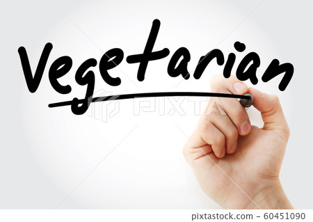 Hand writing Vegetarian with marker 60451090